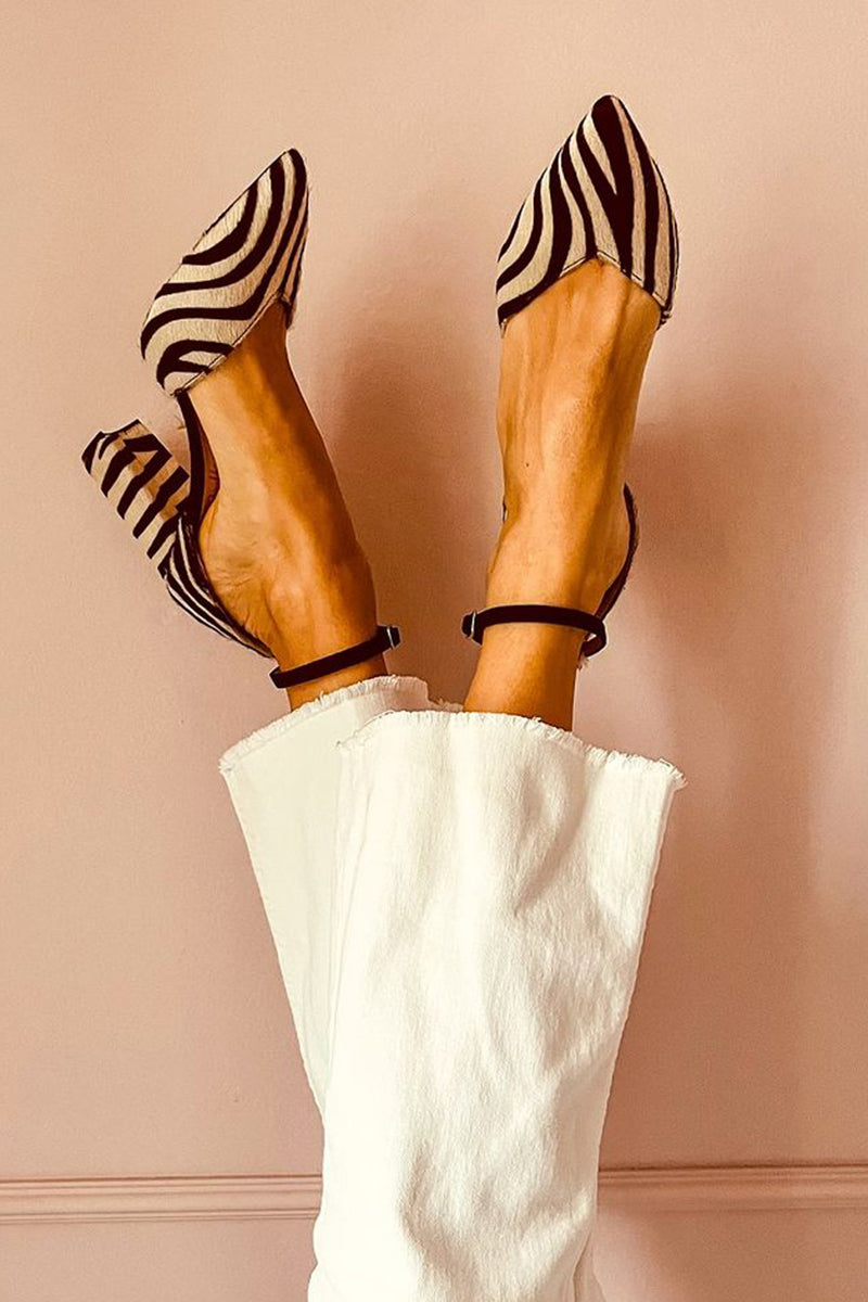 Zebrina™ | Sandales à talons moyens avec bride et imprimé zèbre