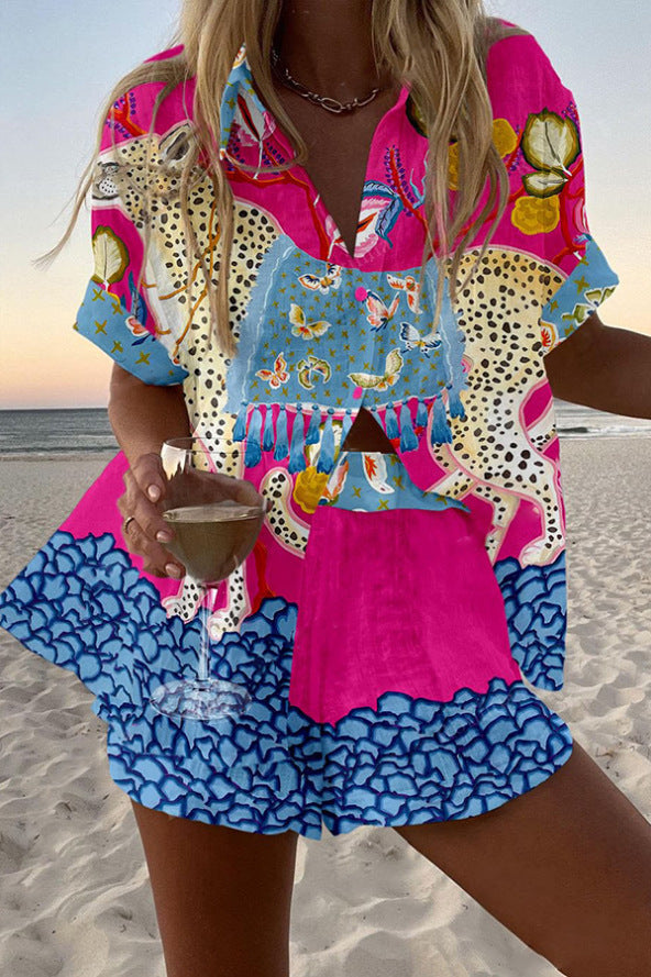 Belina™ | Linen Short Set with Butterfly Print