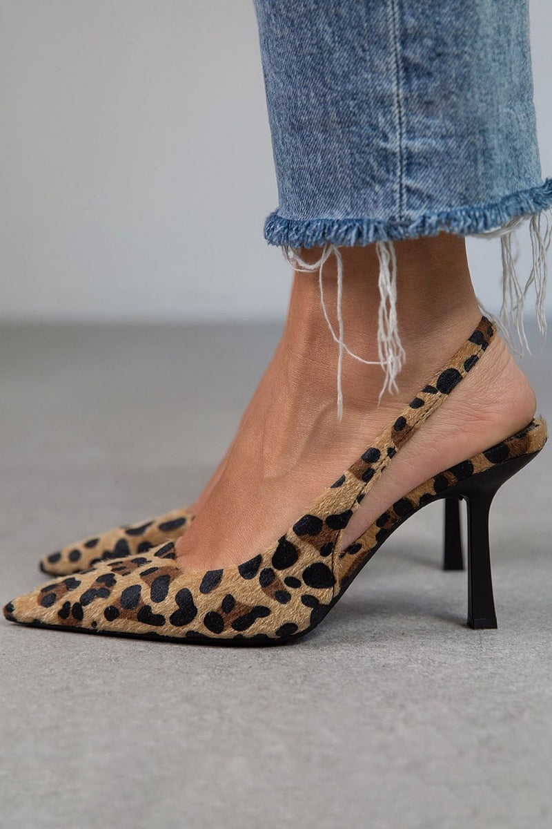 Liorina | Escarpins à bout pointu imprimé léopard kaki