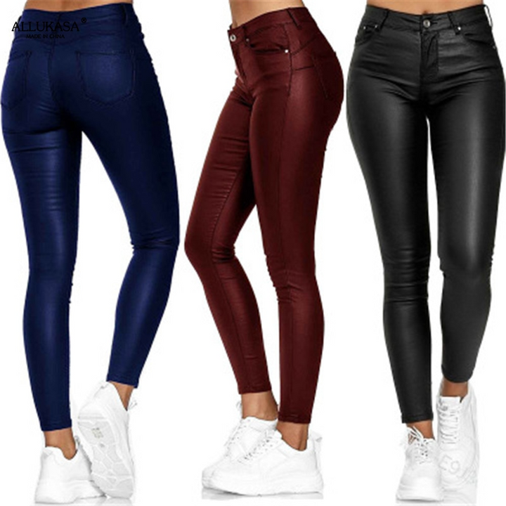 Pantalon en cuir extensible Lexi 