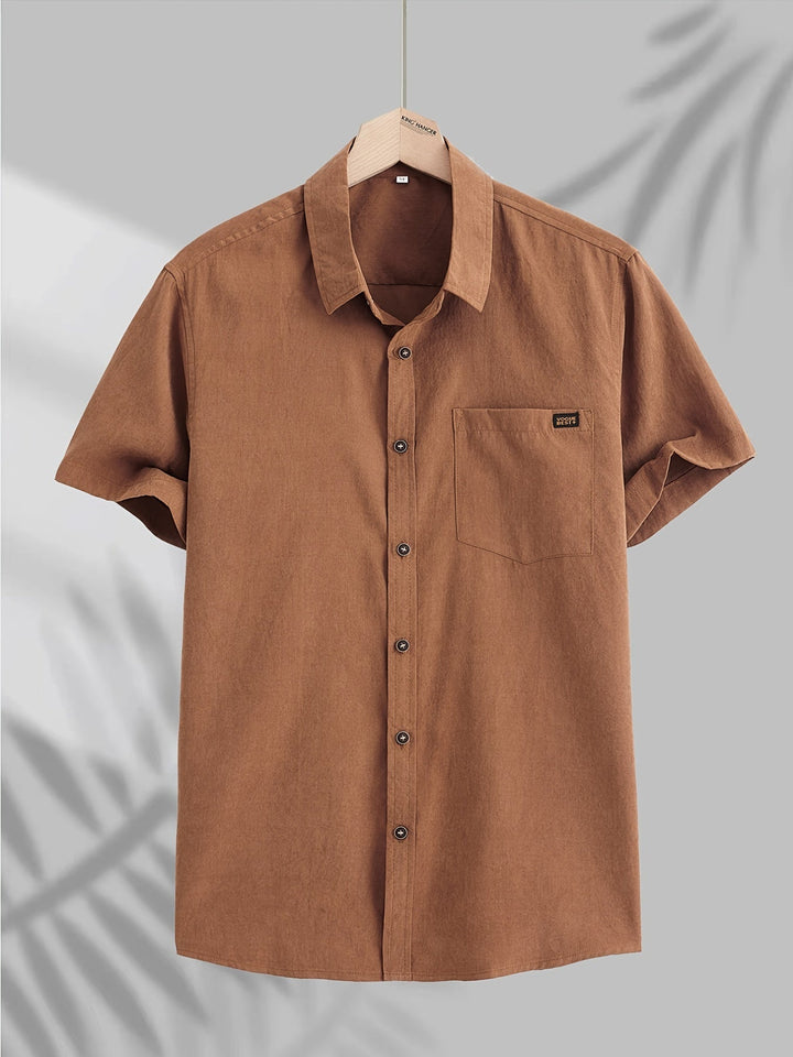 Chemise décontractée à manches courtes en coton 