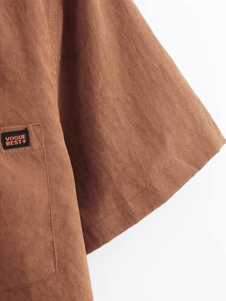 Chemise décontractée à manches courtes en coton 