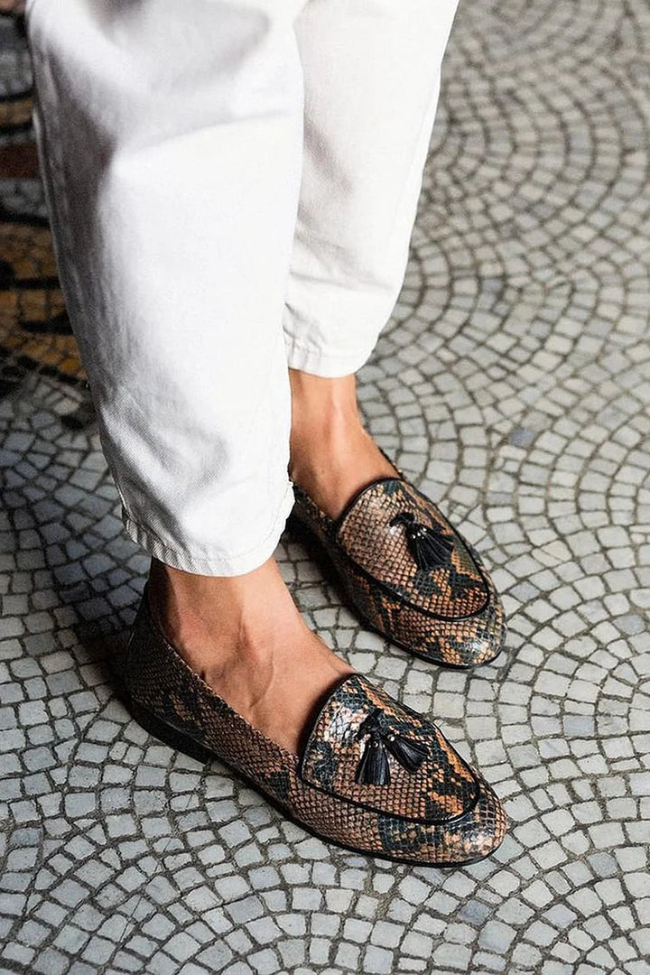 Ingrid | Mocassins élégants avec imprimé serpent 