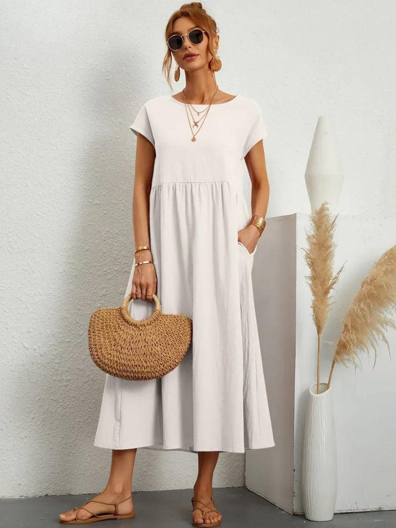 Ruby™ | Robe essentielle élégante en coton et lin 