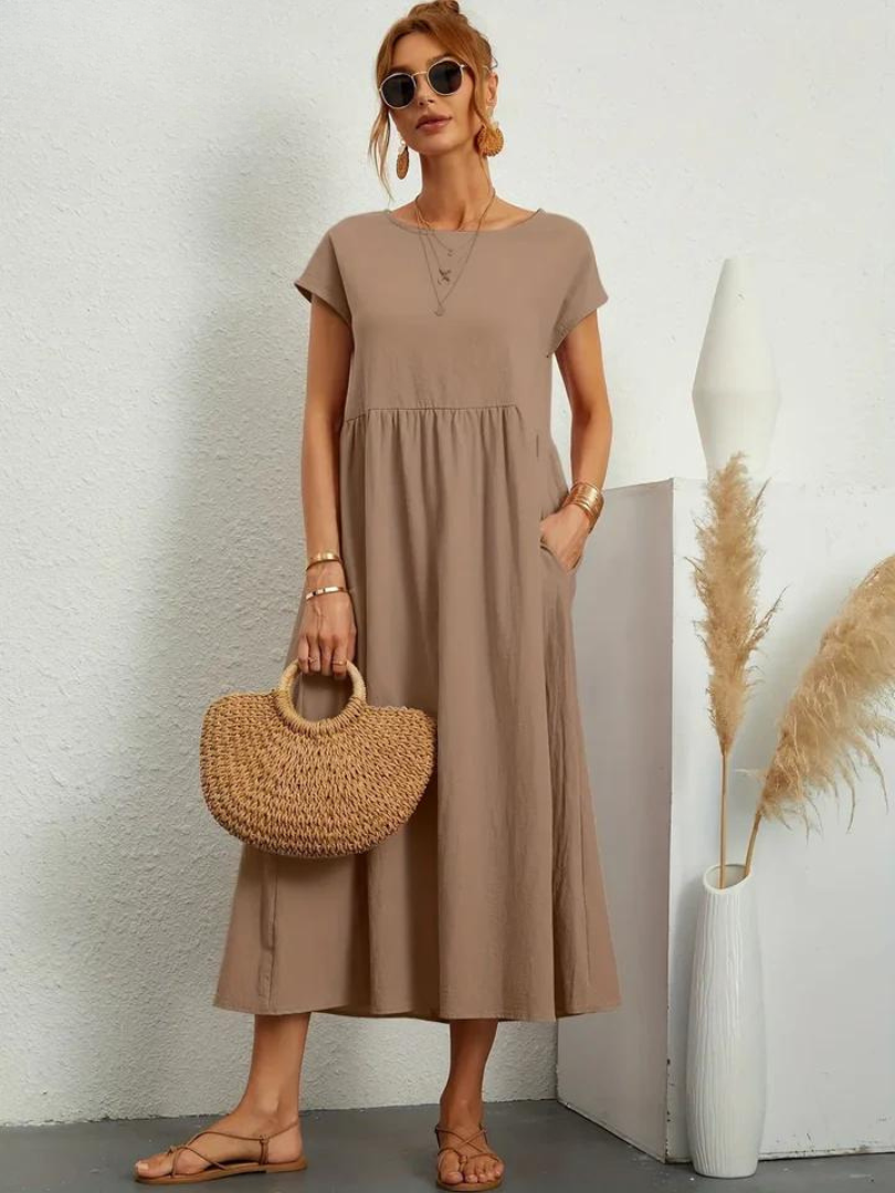 Ruby™ | Robe essentielle élégante en coton et lin 