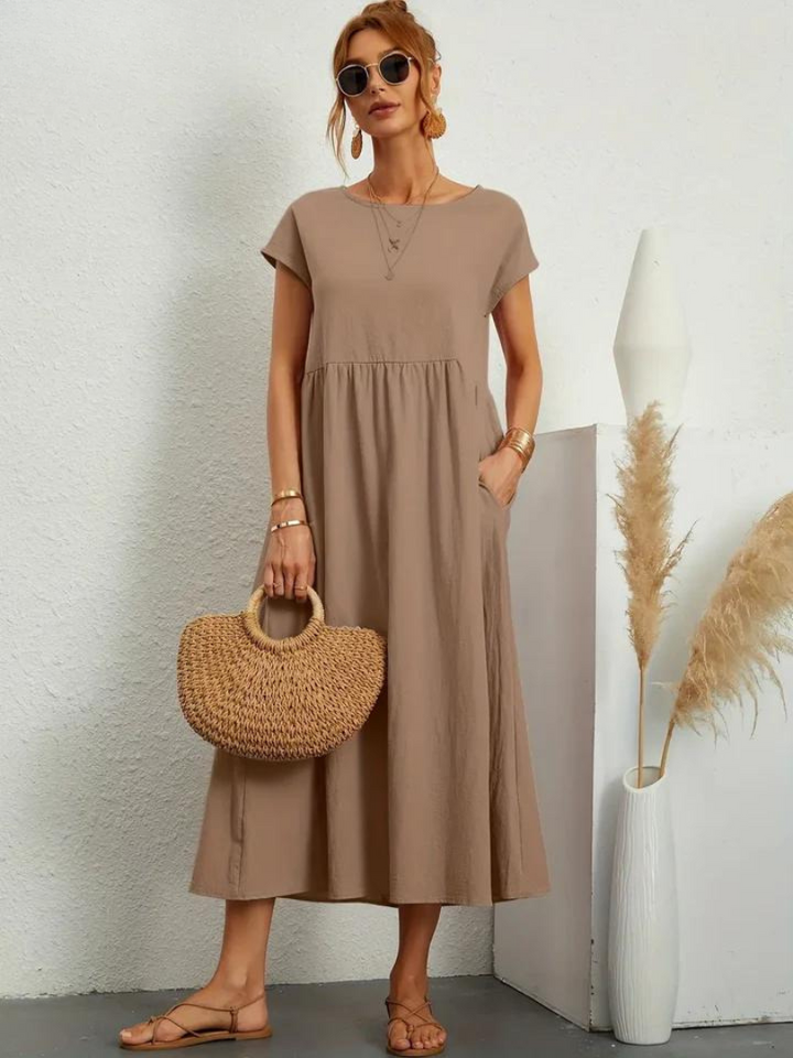 Ruby™ | Robe essentielle élégante en coton et lin 
