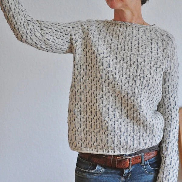 Victoria | Pull Gris Élégant avec Col Bateau 