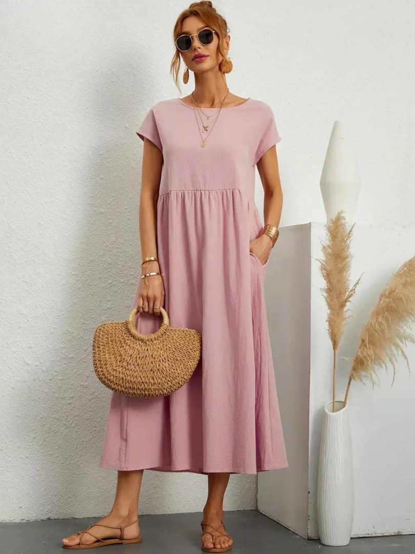Ruby™ | Robe essentielle élégante en coton et lin 