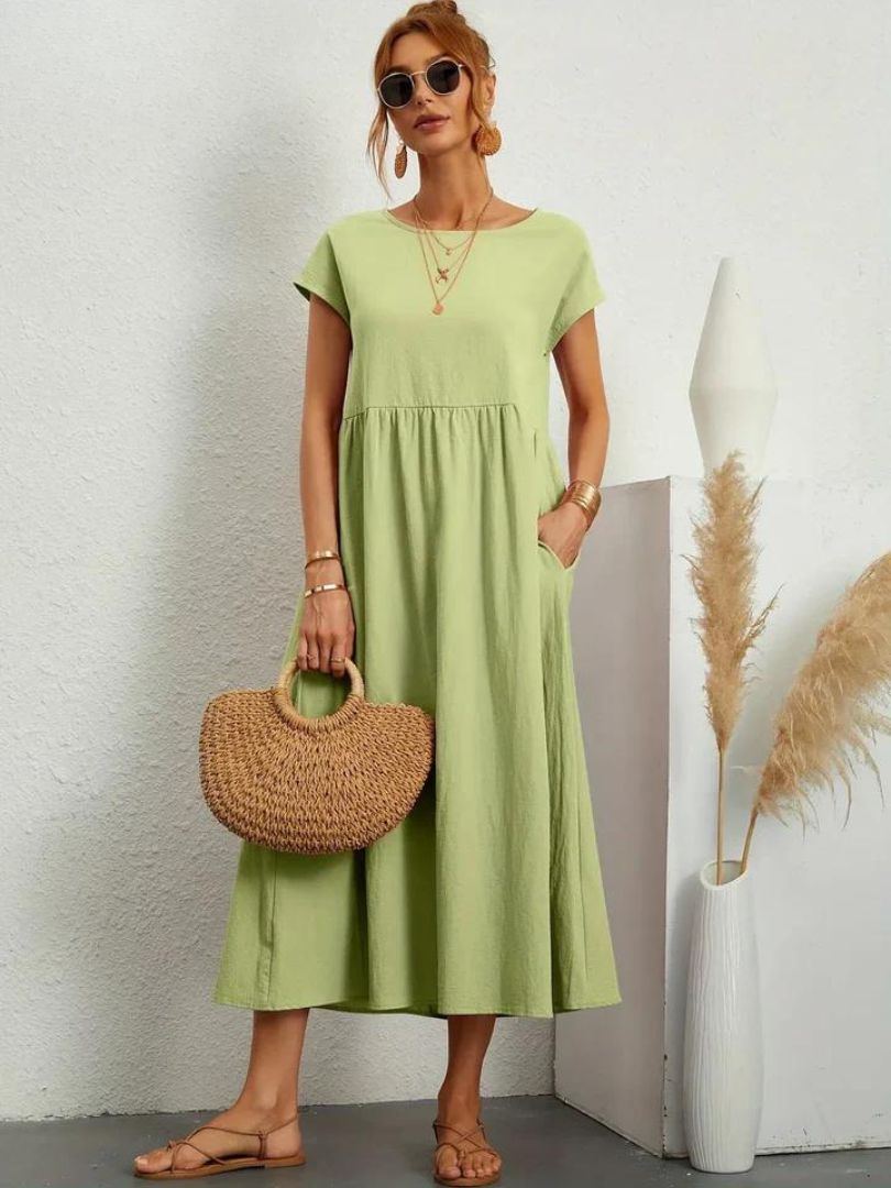 Ruby™ | Robe essentielle élégante en coton et lin 