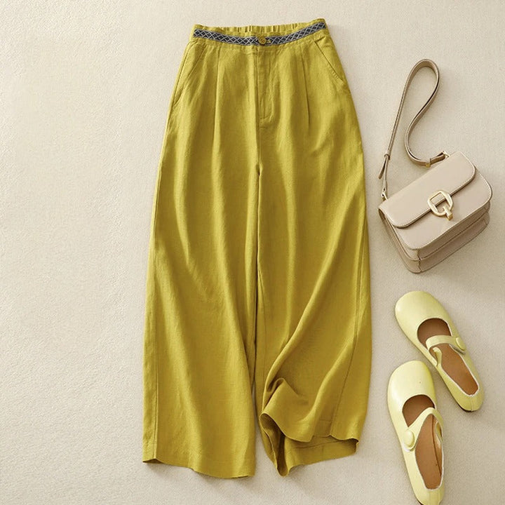 Pantalon en lin classique pour femmes 