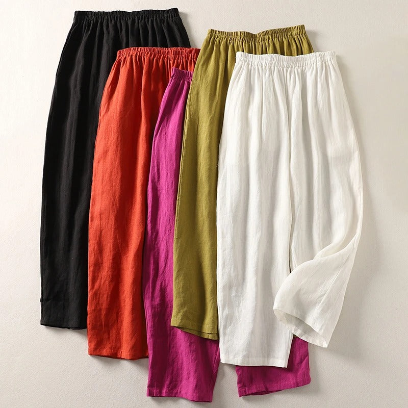 Pantalons en lin léger pour femmes 