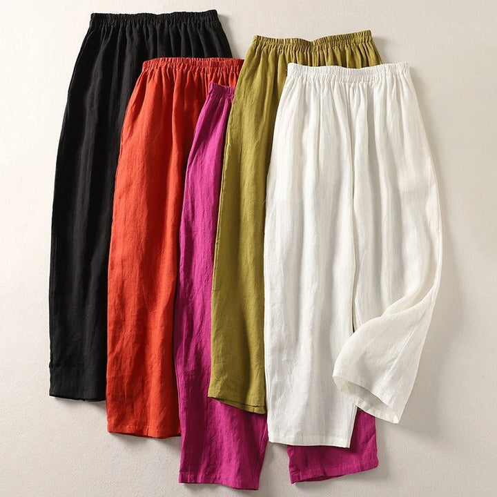 Pantalons en lin léger pour femmes 