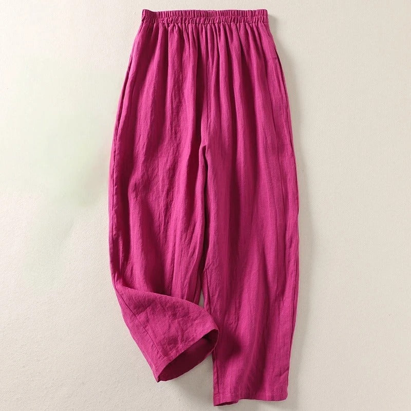 Pantalons en lin léger pour femmes 