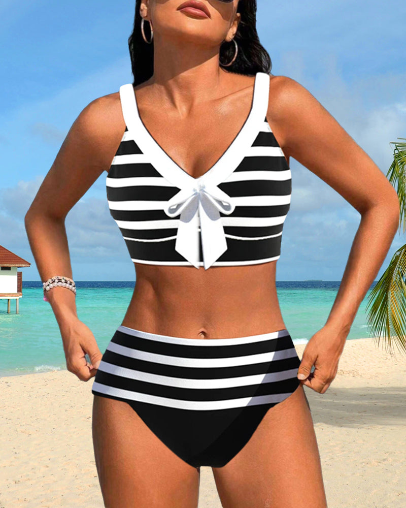 Horana™ | Bikinis rayés taille haute 