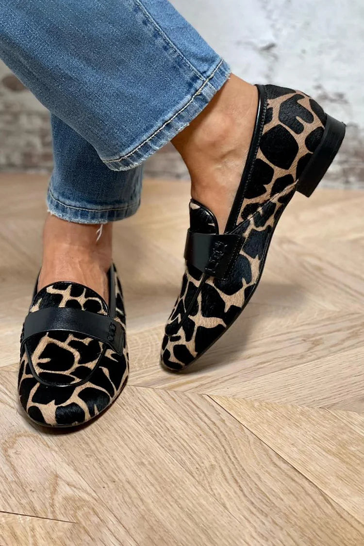 Joosje | Mocassins imprimé vache cosy chic 