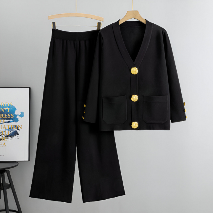 Eva™ | Ensemble avec Veste Nouée et Pantalon Large 