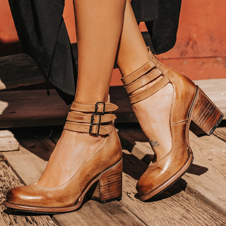 Josephine™ | Multi-Strap Heels with Chunky Heel