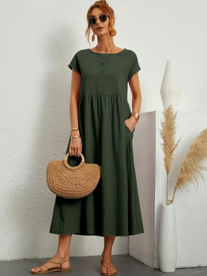 Ruby™ | Robe essentielle élégante en coton et lin 