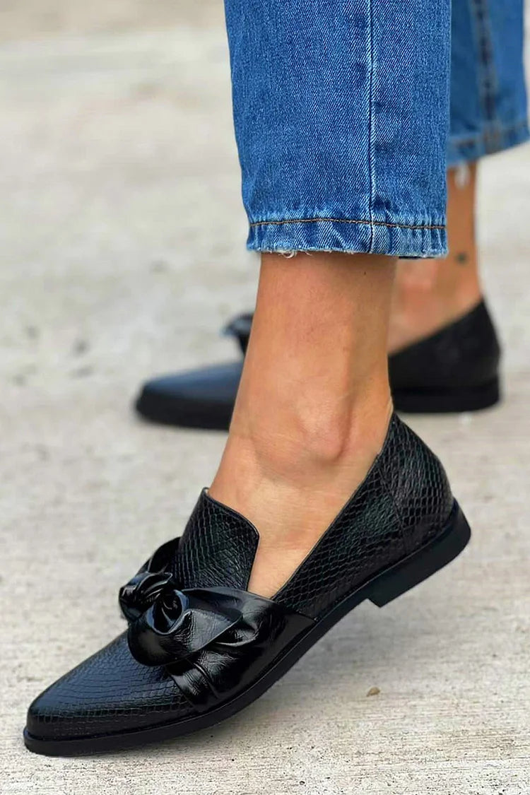 Carine | Mocassins élégants avec effet imprimé peau de serpent 
