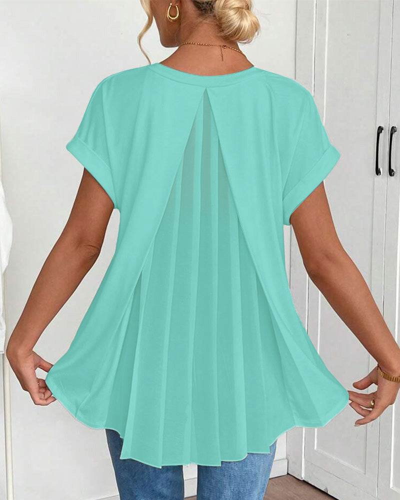 Estella - T-shirt Patchwork Décontracté 