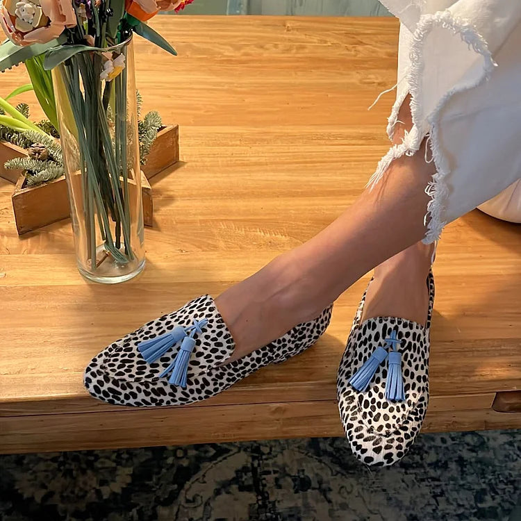 Christel | Mocassins décontractés à pois et finition effilochée 