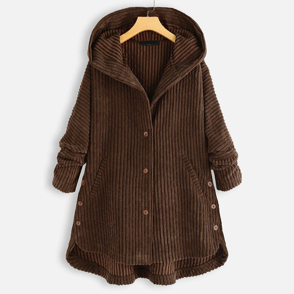 Elisa™ | Manteau à capuche côtelé 