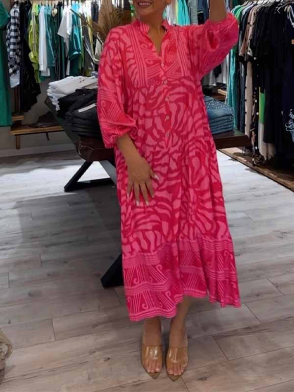 Mira | Robe imprimée à col en V (Presque épuisé) 