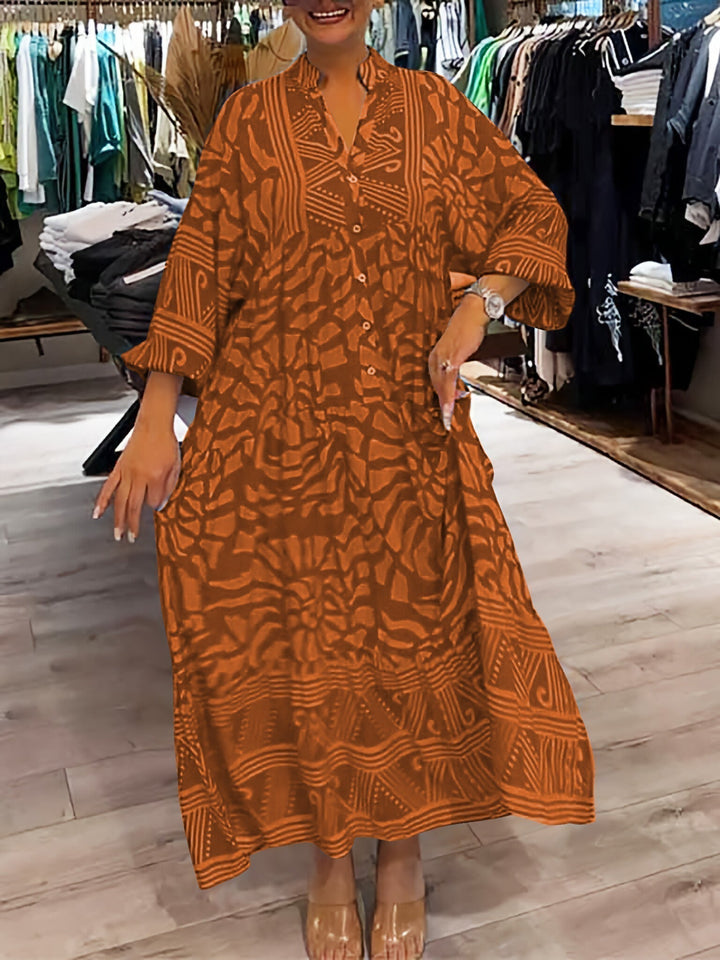 Mira | Robe imprimée à col en V (Presque épuisé) 