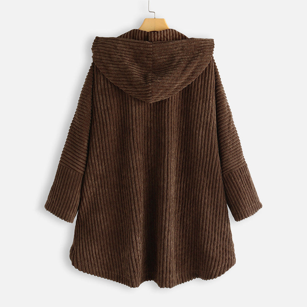 Elisa™ | Manteau à capuche côtelé 