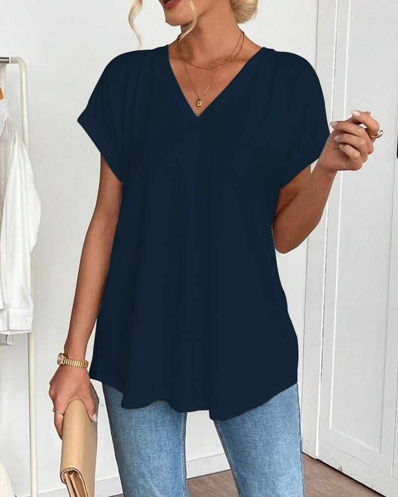 Estella - T-shirt Patchwork Décontracté 