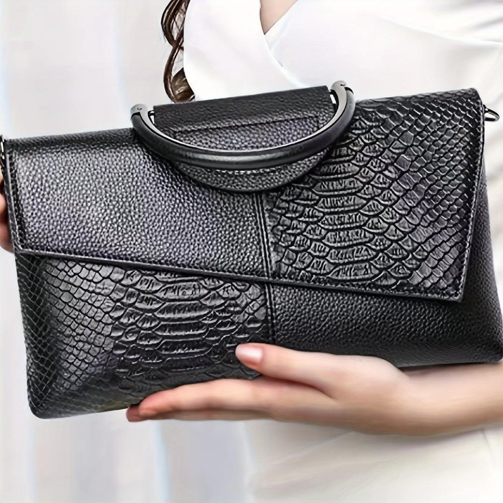 Cassandra | Sac à main avec motif opulent de crocodile 