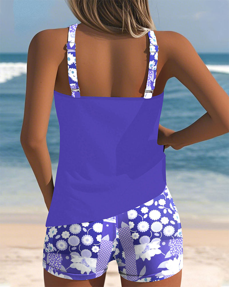 Alritta™ | Maillot de bain deux pièces coupe ample avec ambiance florale de plage 