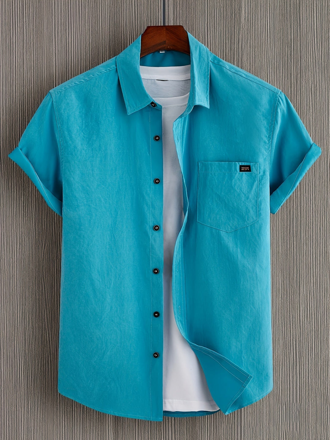 Chemise décontractée à manches courtes en coton 