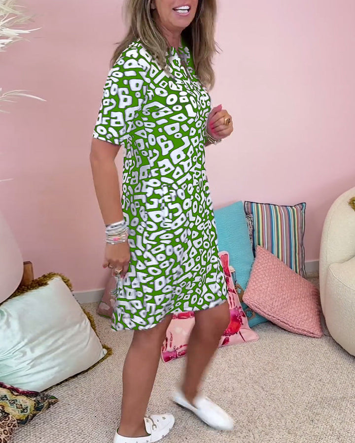 Viaro™ | Robe imprimée, col en V et poches 