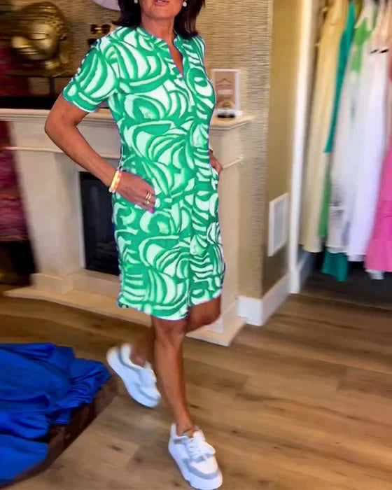 Eleonora™ | Robe avec col en V. 