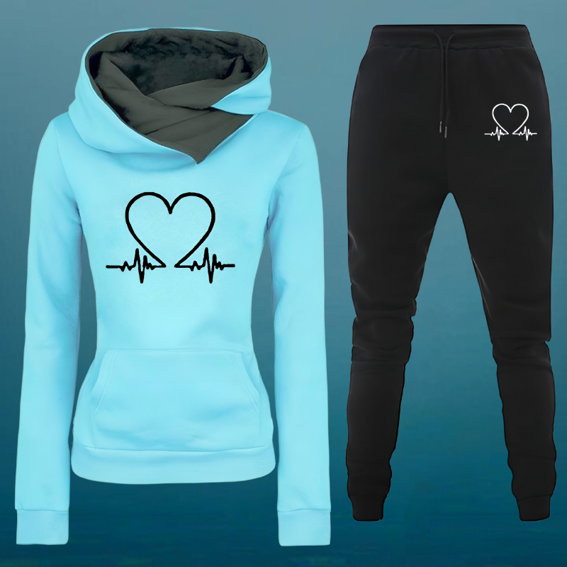 Linda™ | Ensemble de sweat à capuche et pantalon de jogging Cozy Heartbeat 
