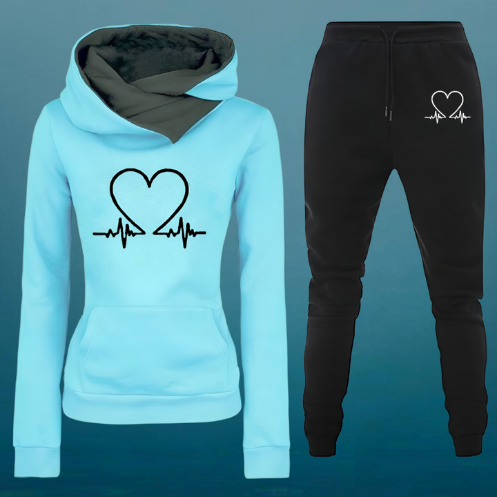 Linda™ | Ensemble de sweat à capuche et pantalon de jogging Cozy Heartbeat 