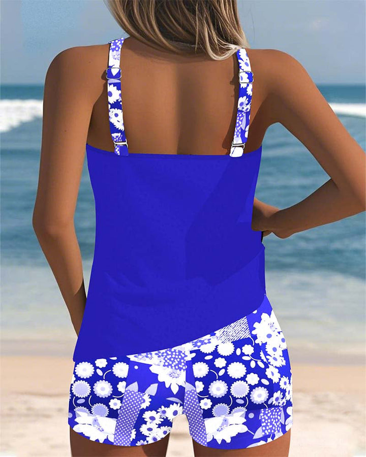 Alritta™ | Maillot de bain deux pièces coupe ample avec ambiance florale de plage 