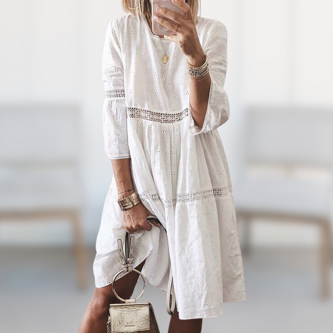 Marianne | Robe longue élégante avec détails brodés 