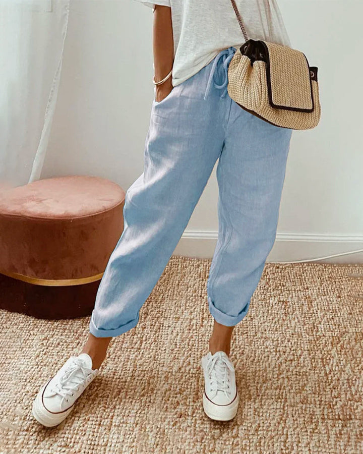 Pantalon en lin anti-transpiration décontracté et élégant 