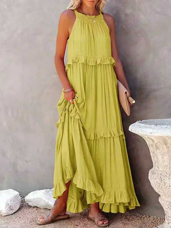 ANETA™ | Robe sans manches à volants élégante 