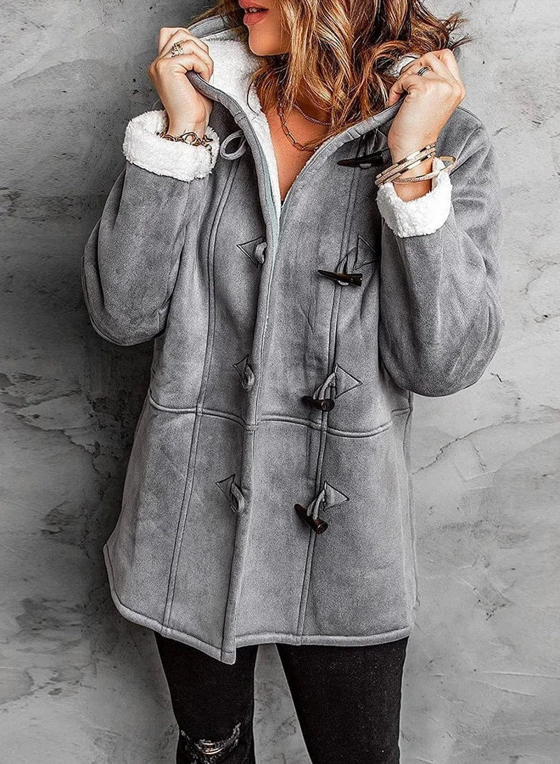 Valentina™ | Manteau à capuche en look cachemire 