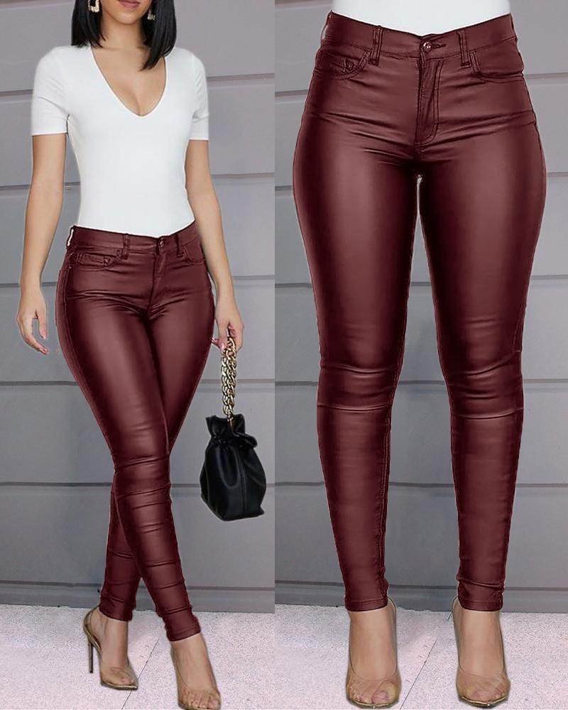 Pantalon en cuir extensible Lexi 
