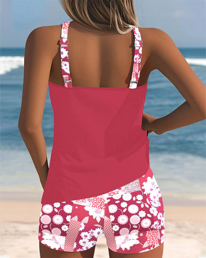 Alritta™ | Maillot de bain deux pièces coupe ample avec ambiance florale de plage 