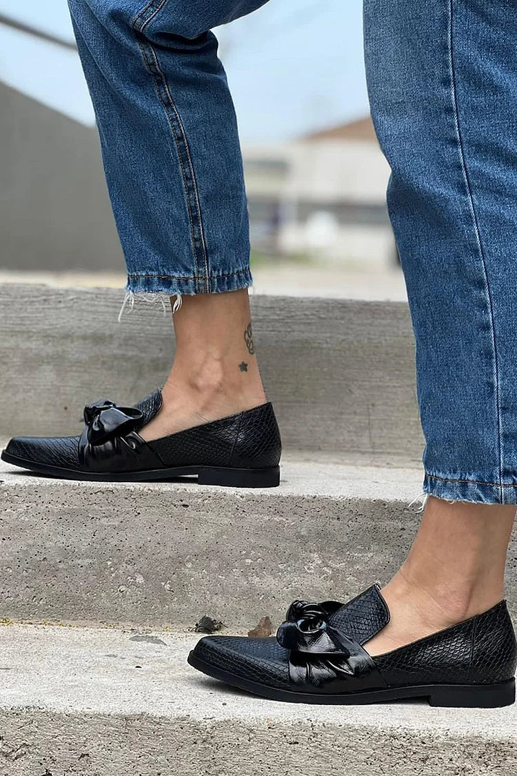 Carine | Mocassins élégants avec effet imprimé peau de serpent 