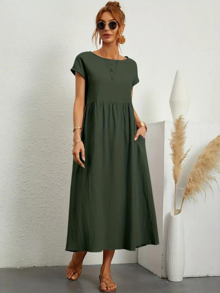Ruby™ | Robe essentielle élégante en coton et lin 