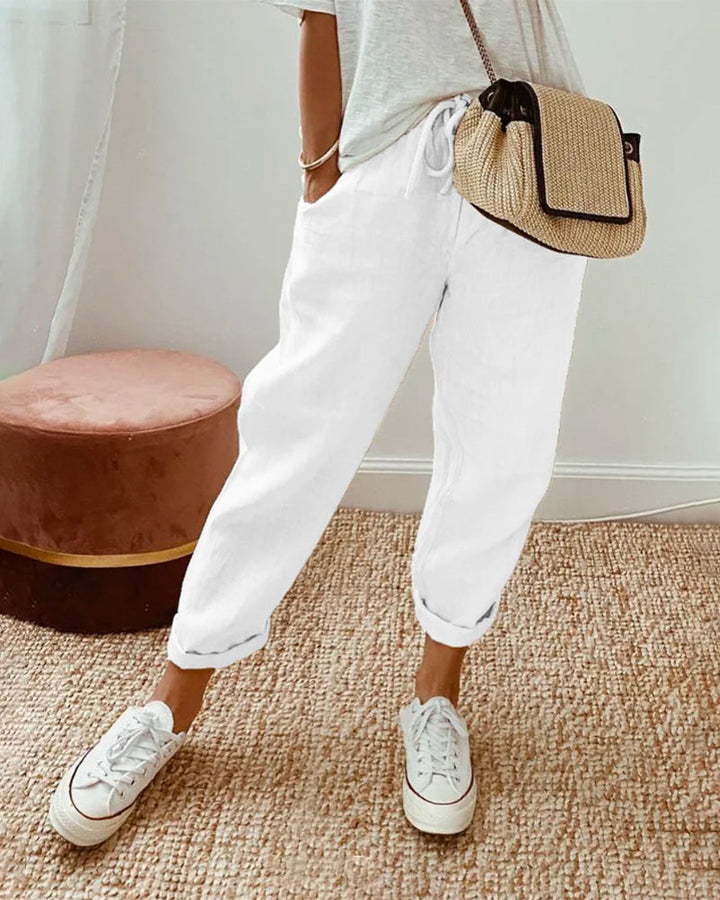 Pantalon en lin anti-transpiration décontracté et élégant 