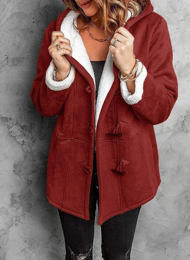 Valentina™ | Manteau à capuche en look cachemire 