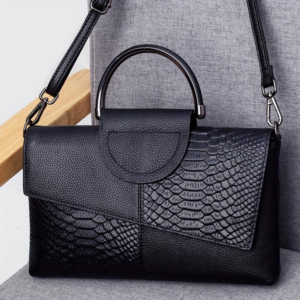 Cassandra | Sac à main avec motif opulent de crocodile 