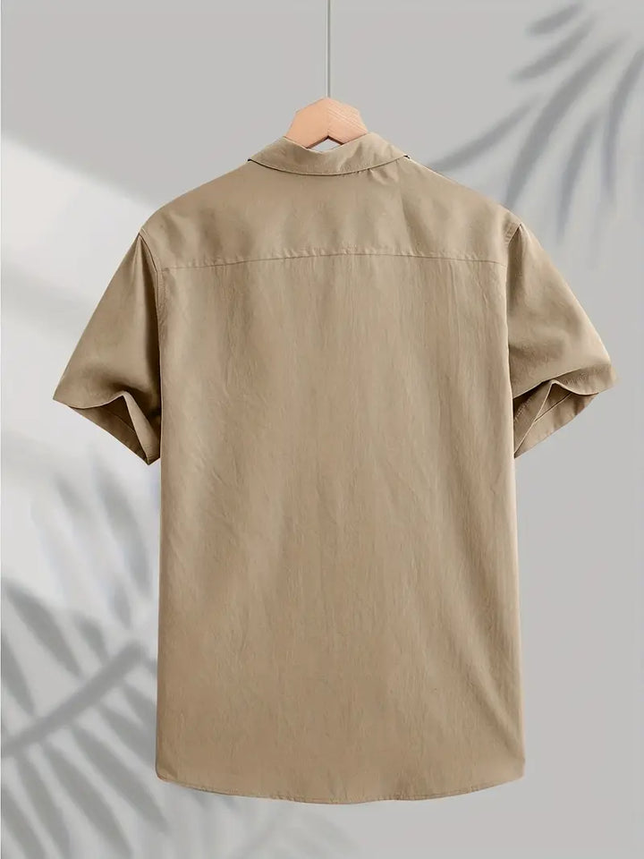 Chemise décontractée à manches courtes en coton 
